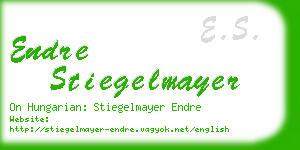 endre stiegelmayer business card